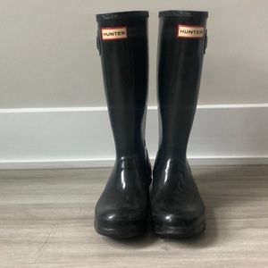 Tall Black Hunter Rain boots